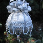 Silver and Pearls 3inch Needlepoint Ornament Silver and Pearls 3inch Needlepoint Ornament