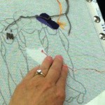 Demonstrating round buttonhole Demonstrating round buttonhole